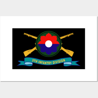 9th Infantry Division w Br - SSI - Ribbon X 300 Posters and Art